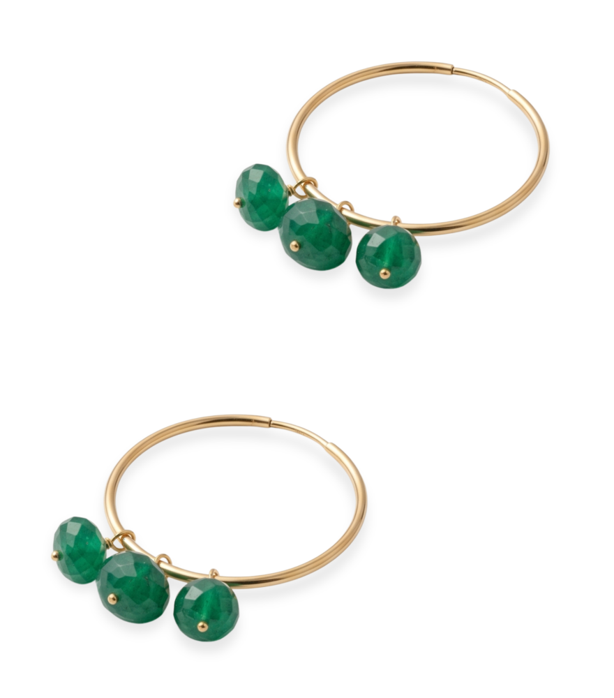 Rear View of Alia Onyx Earrings in 18k Gold Jewelry for Pierced Ears Yellow with Hallmark Stamp One Size 6.8gms
