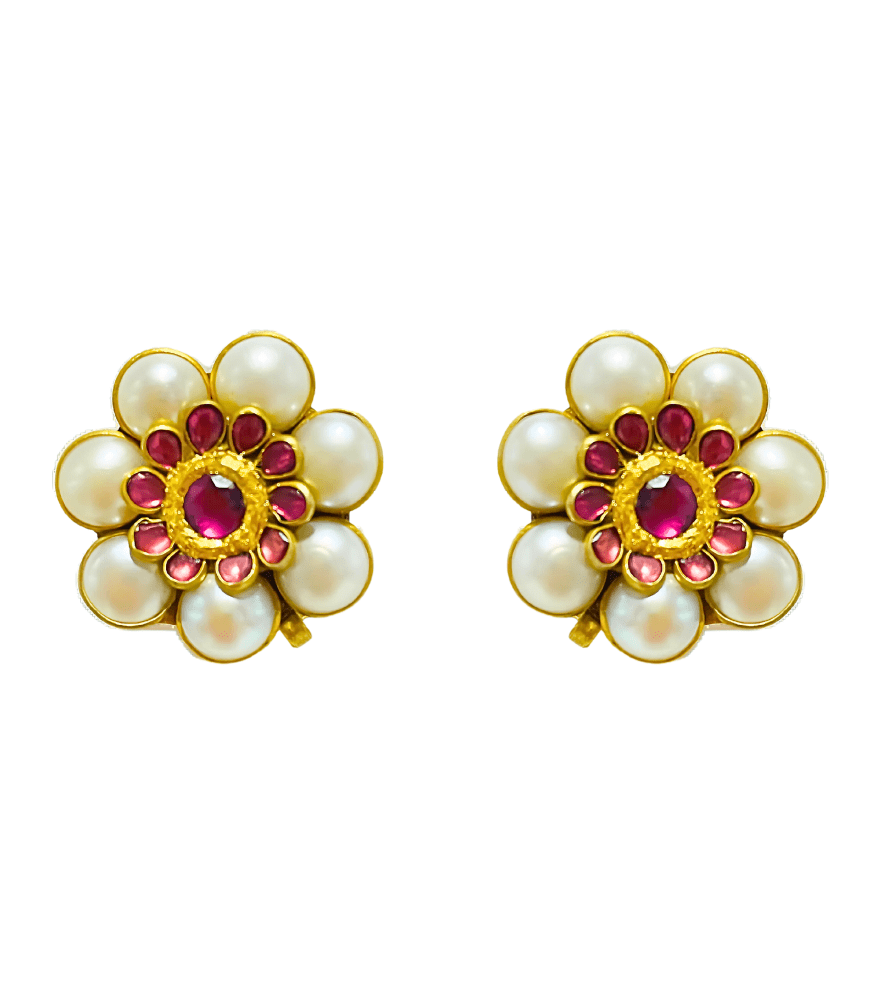 Devika Uncut Polki Earrings in 18k Gold