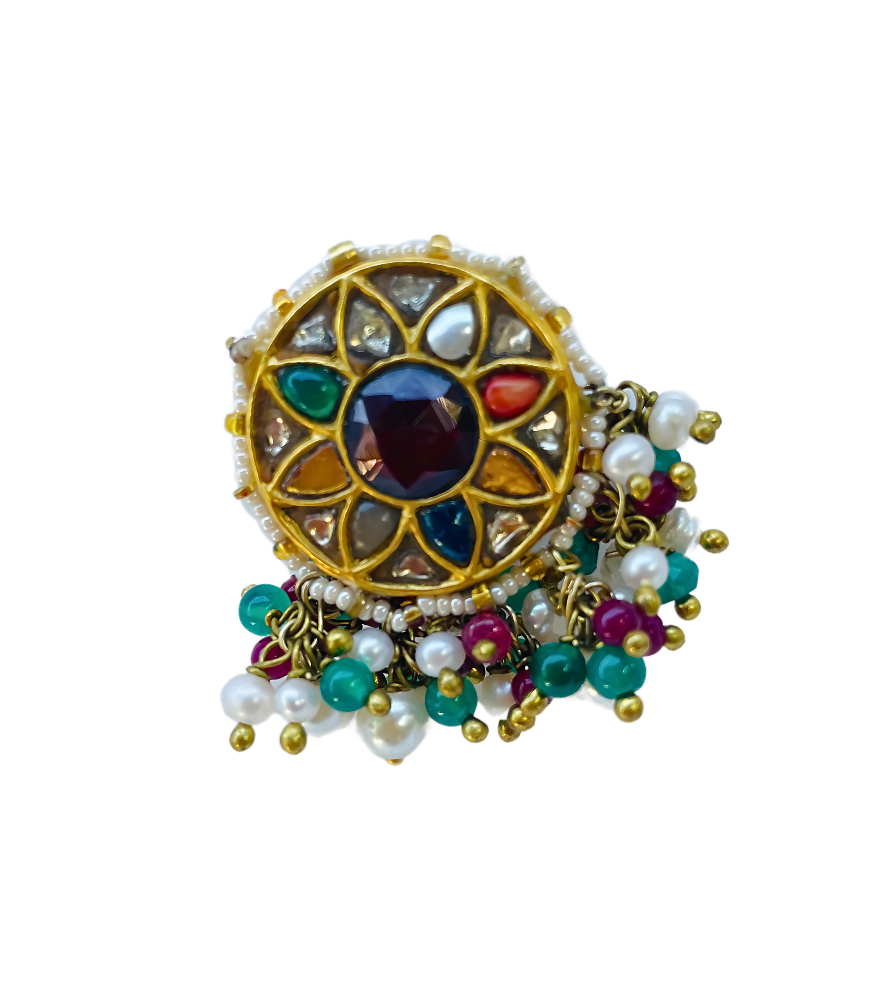 Tanishka Unut Polki Earrings in Gold