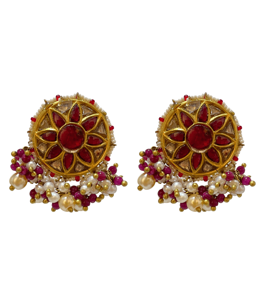 Shivani Uncut Polki Earrings in Gold