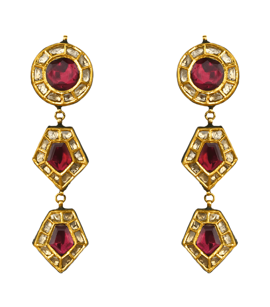 Kanika Polki Earrings in Gold