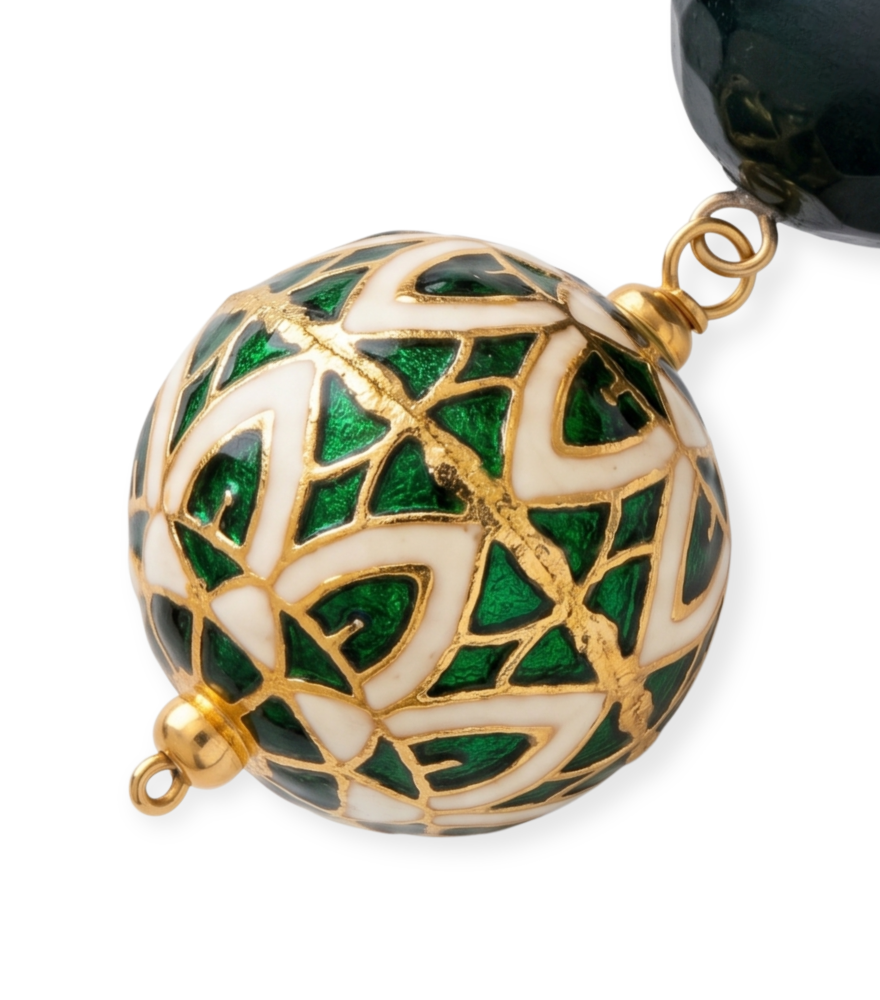 Closeup of Amira Earrings Jewelry for Pierced Ears 18k Yellow Gold with Hallmark Stamp One Size 10.5gms