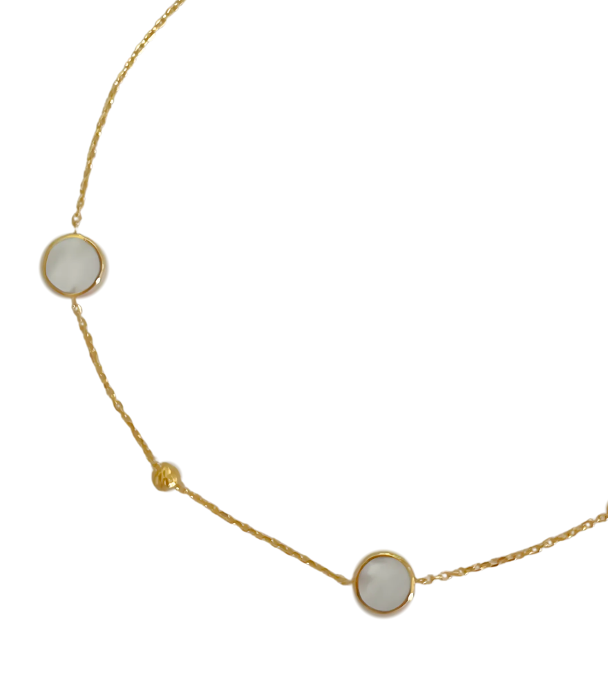 Zira Mother of Pearl Bracelet in 18K Gold Adjustable Length 18k Yellow with Hallmark Stamp One Size 1.1gms