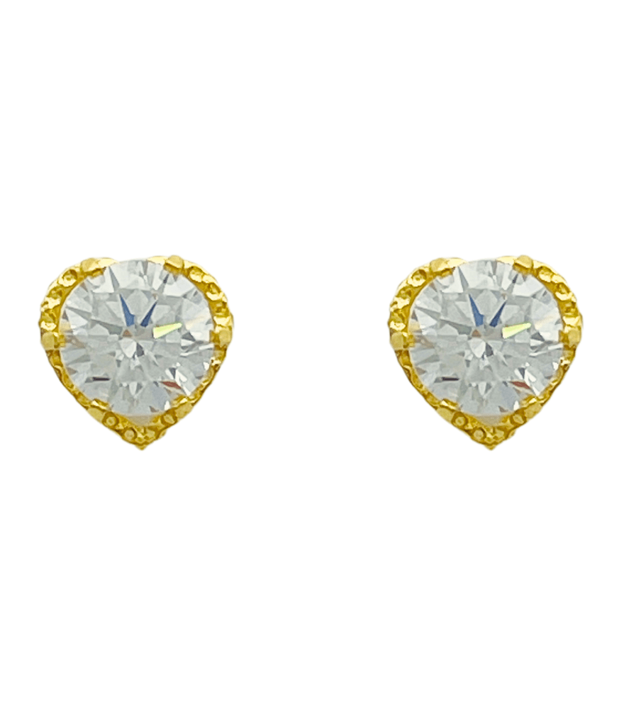 Hazel Heart Stud in 18K Gold