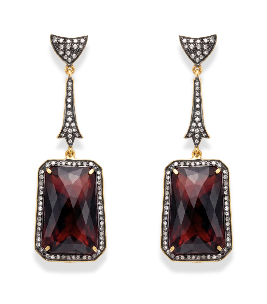 Front View of Prisha Earrings Jewelry for Pierced Ears 925 Sterling Silver Metal One Size 20.2gms