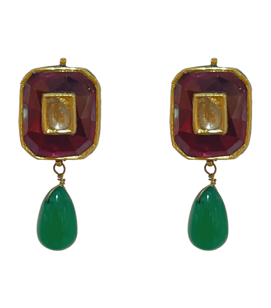 Vidhita Uncut Polki Diamond Earrings in 18k Gold