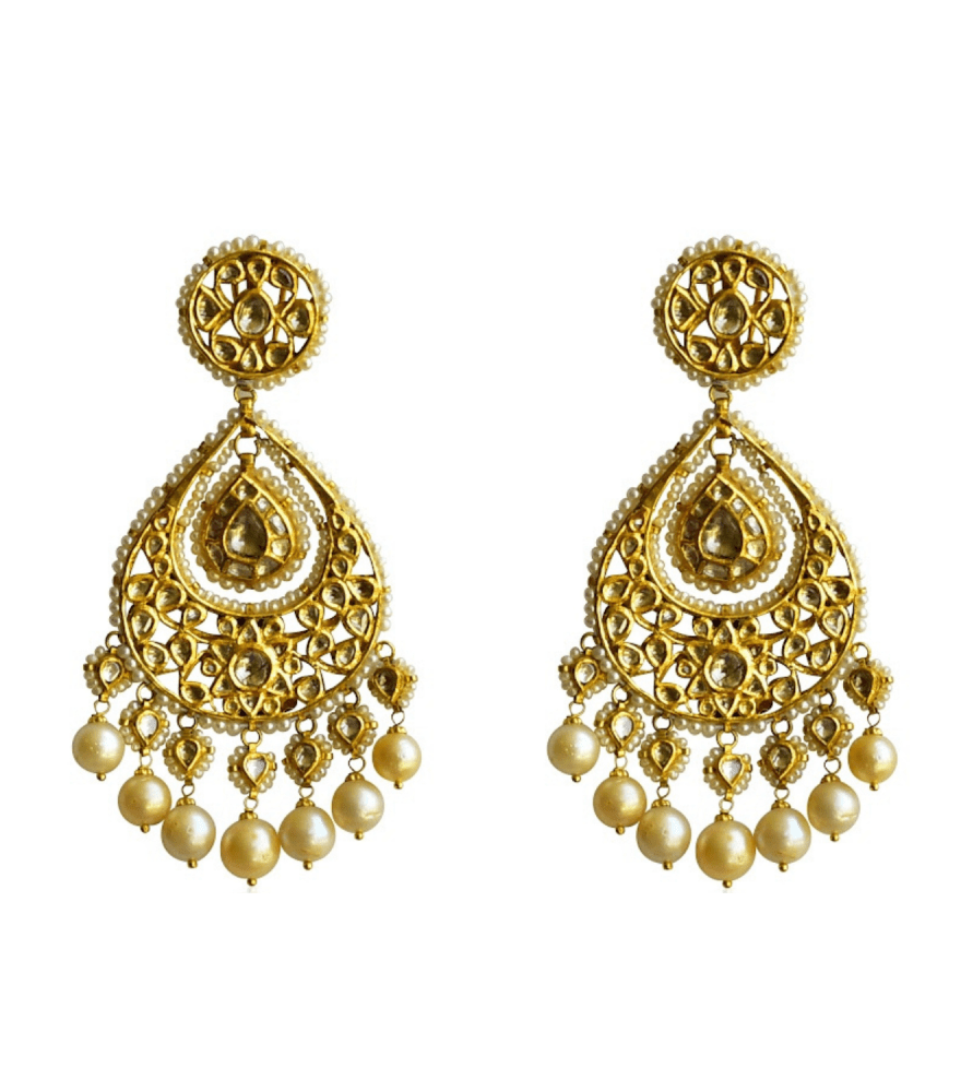 Anjolie Chandbali Diamond Earrings in 18k Gold