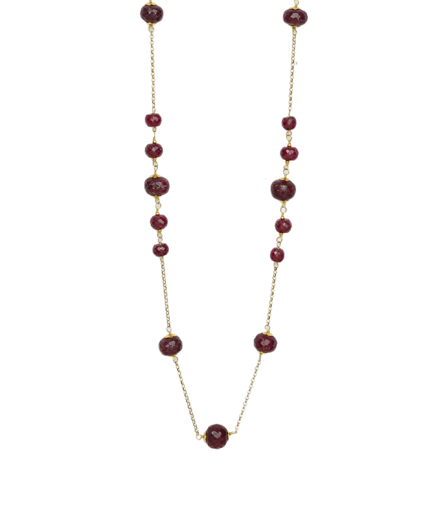 Tara Necklace in 18k Gold-Red