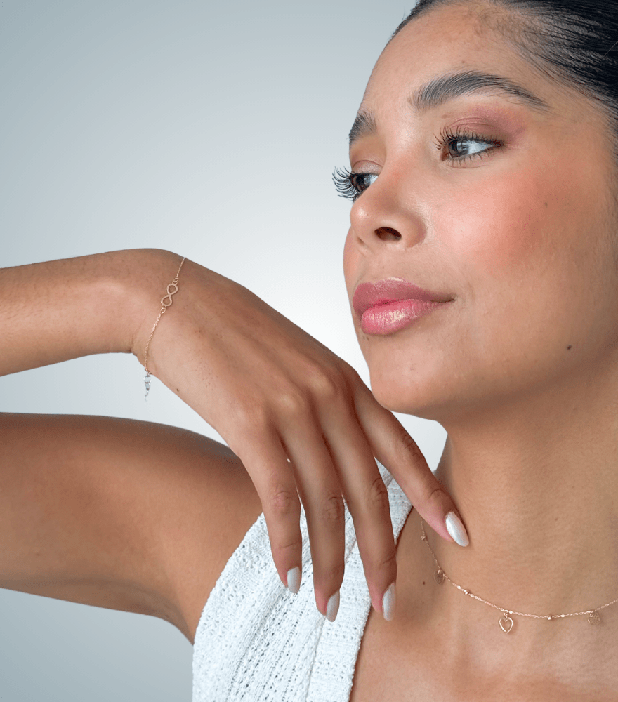 Ingrid Infinity Bracelet in 18K Yellow Gold Adjustable Length 18k with Hallmark Stamp One Size 1.1gms