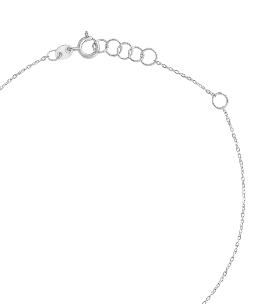 Rear View of Allah Charm Bracelet in 18k White Gold Adjustable Length 7 inches 1gms 18K