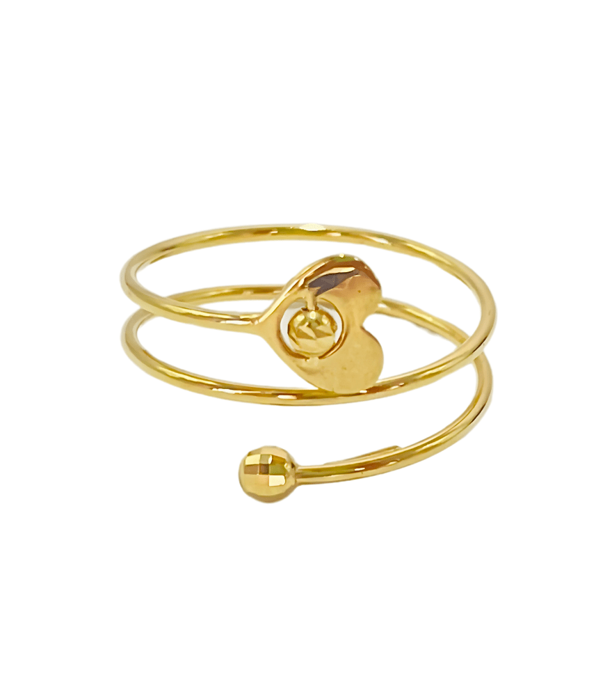 Golden Heart Spiral Ring in 18k Gold