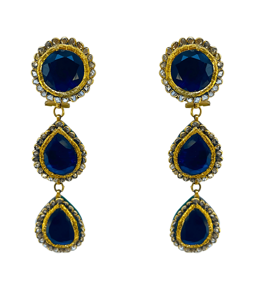 Aarti Single Cut Diamond Earrings in Gold