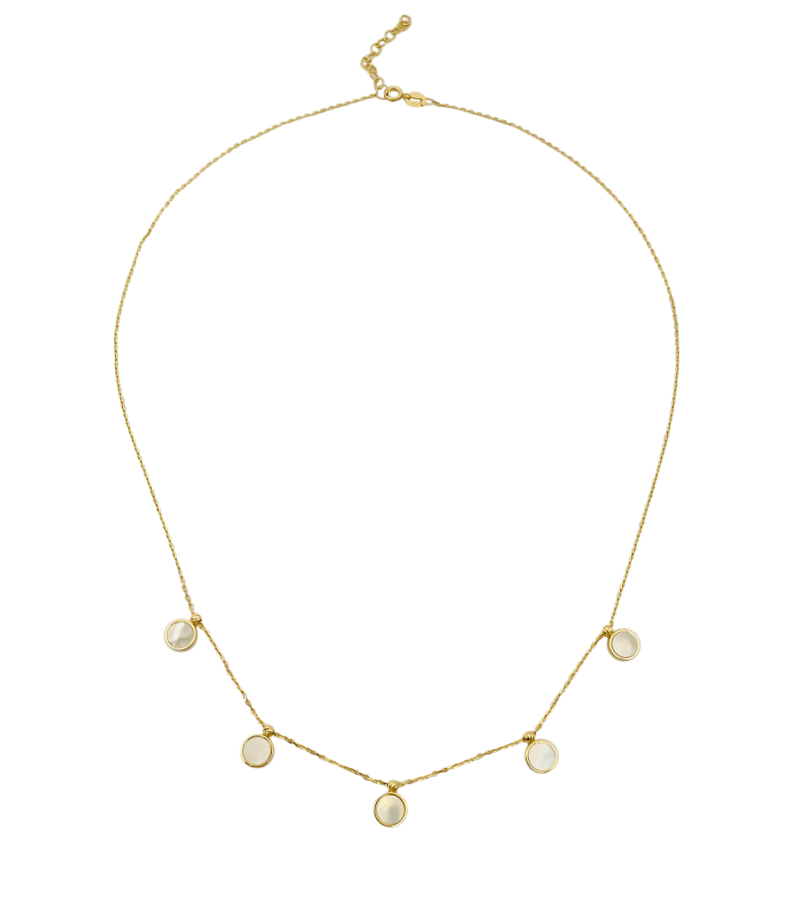 Nisa Mother of Pearl Necklace in 18K Gold