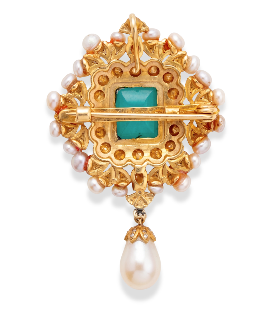 Rear View of Vihaan Brooch in Sterling Silver Comfort Fit 18k Gold Plated 925 One Size 14.3gms Mix Metal