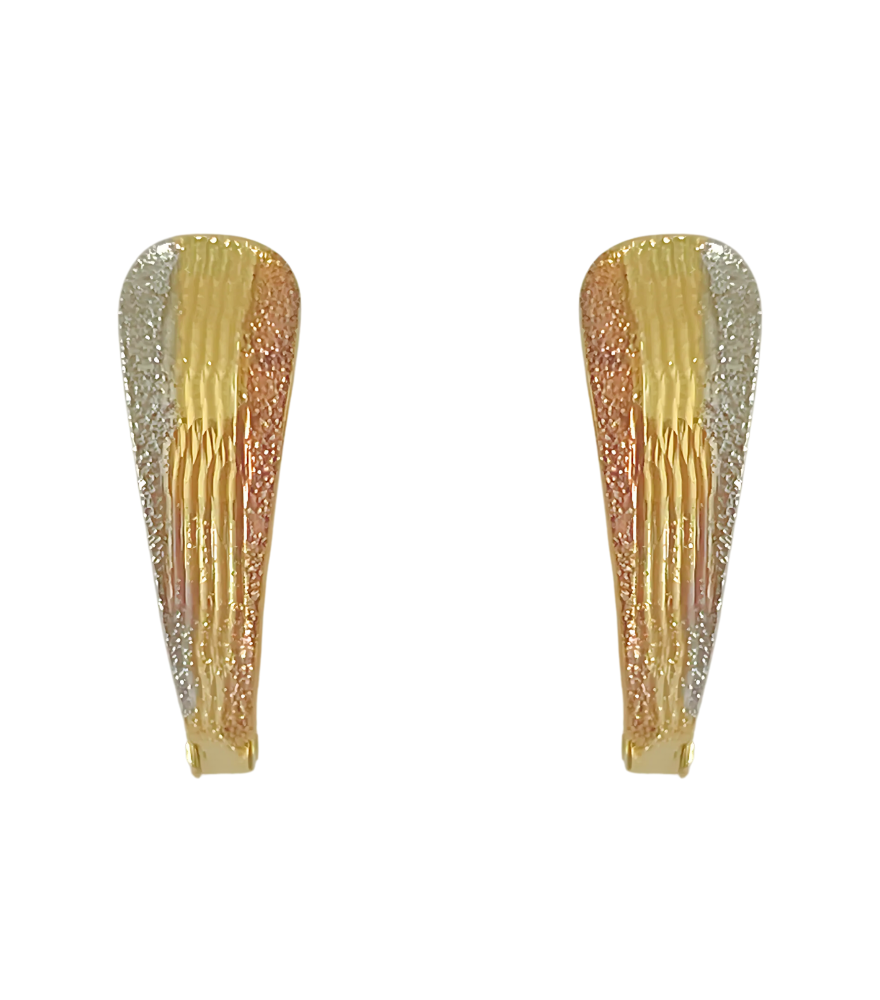 Front View of Luisa Hoop Earrings in 18k Gold Jewelry for Pierced Ears Yellow with Hallmark Stamp Metal One Size 1.2gms