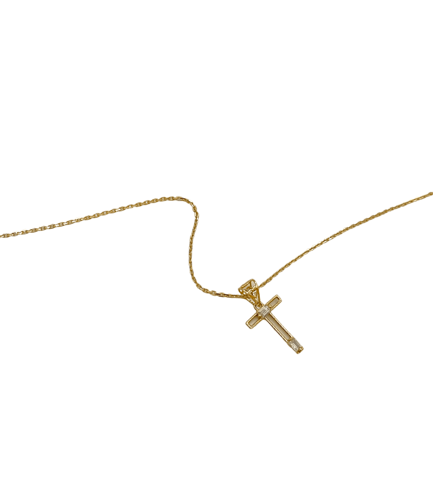 Letter 'T' Initials Pendant Necklace in 18k Gold