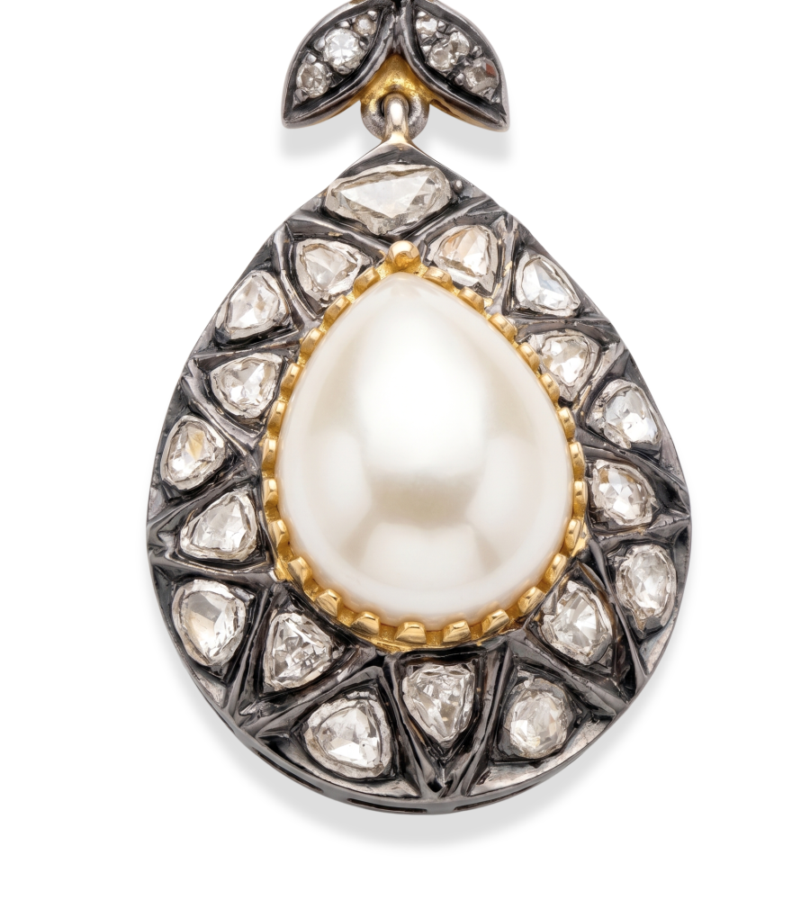 Closeup of Tanisha Diamond Earrings in 18k Gold Plated Sterling Silver Jewelry for Pierced Ears 925 One Size 21.4gms