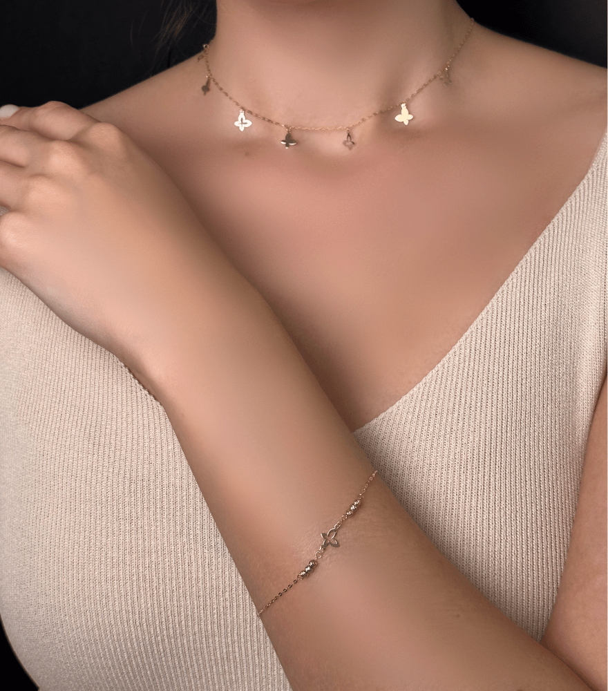 Eden Butterfly Charm Bracelet in 18k Yellow Gold