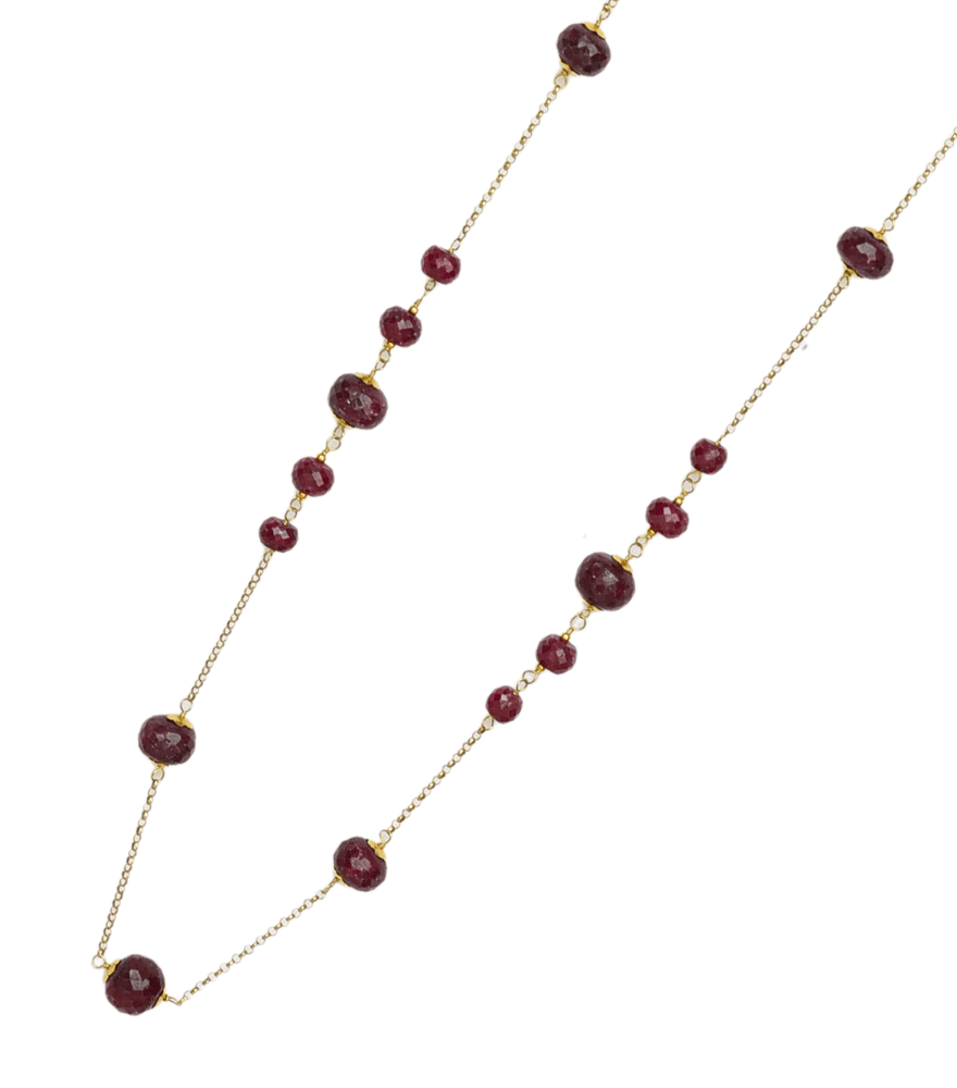 Tara Necklace in 18k Gold-Red