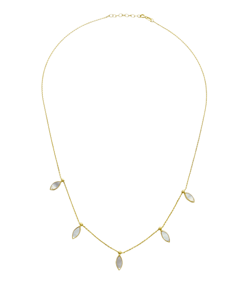 Hala Mother of Pearl Necklace in 18k Gold