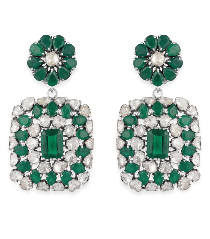 Front View of Hiya Earrings Jewelry for Pierced Ears 18k Gold Plated 925 Sterling Silver One Size 37.7gms