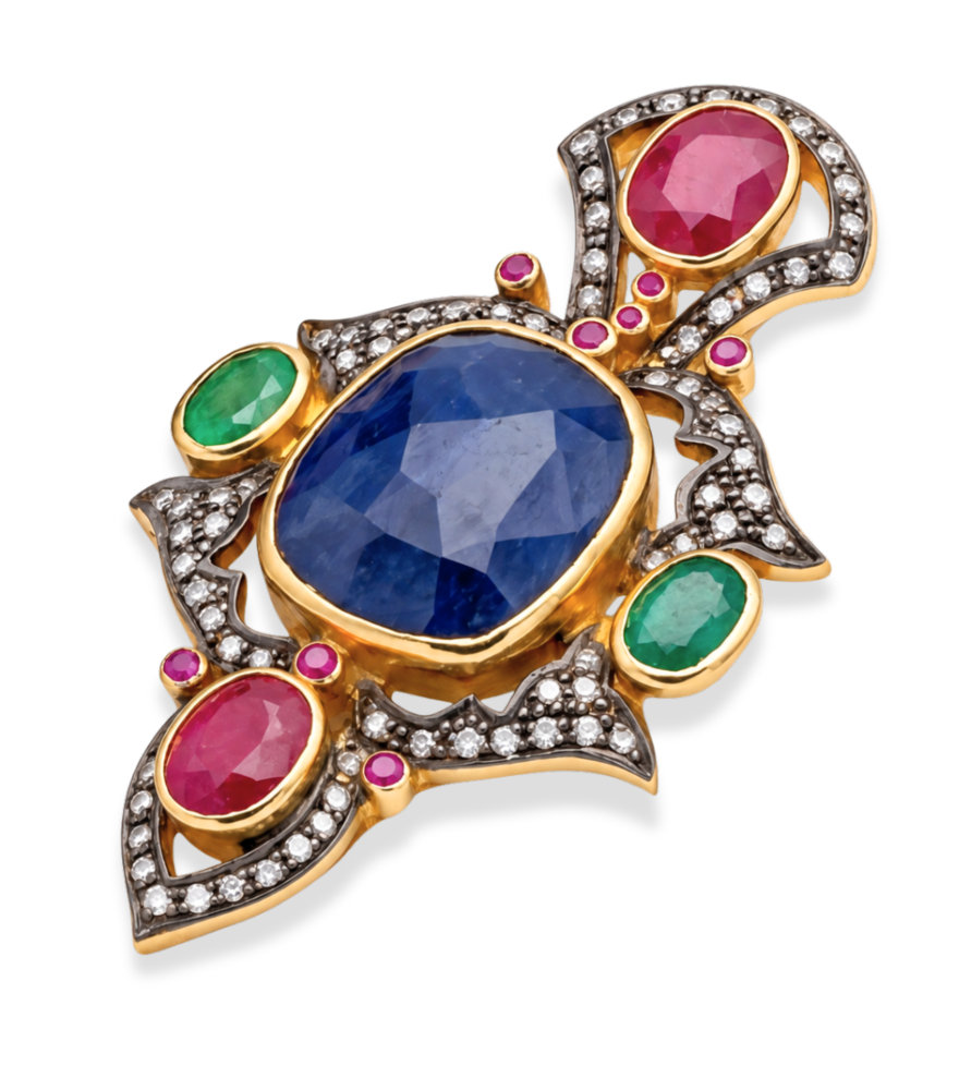 Closeup of Shalimar Earrings Jewelry for Pierced Ears 18k Gold Plated 925 Sterling Silver One Size 36.8gms Yellow