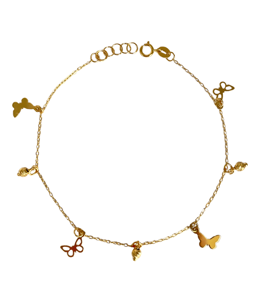 Bianca Butterfly Charm Bracelet in 18K Gold