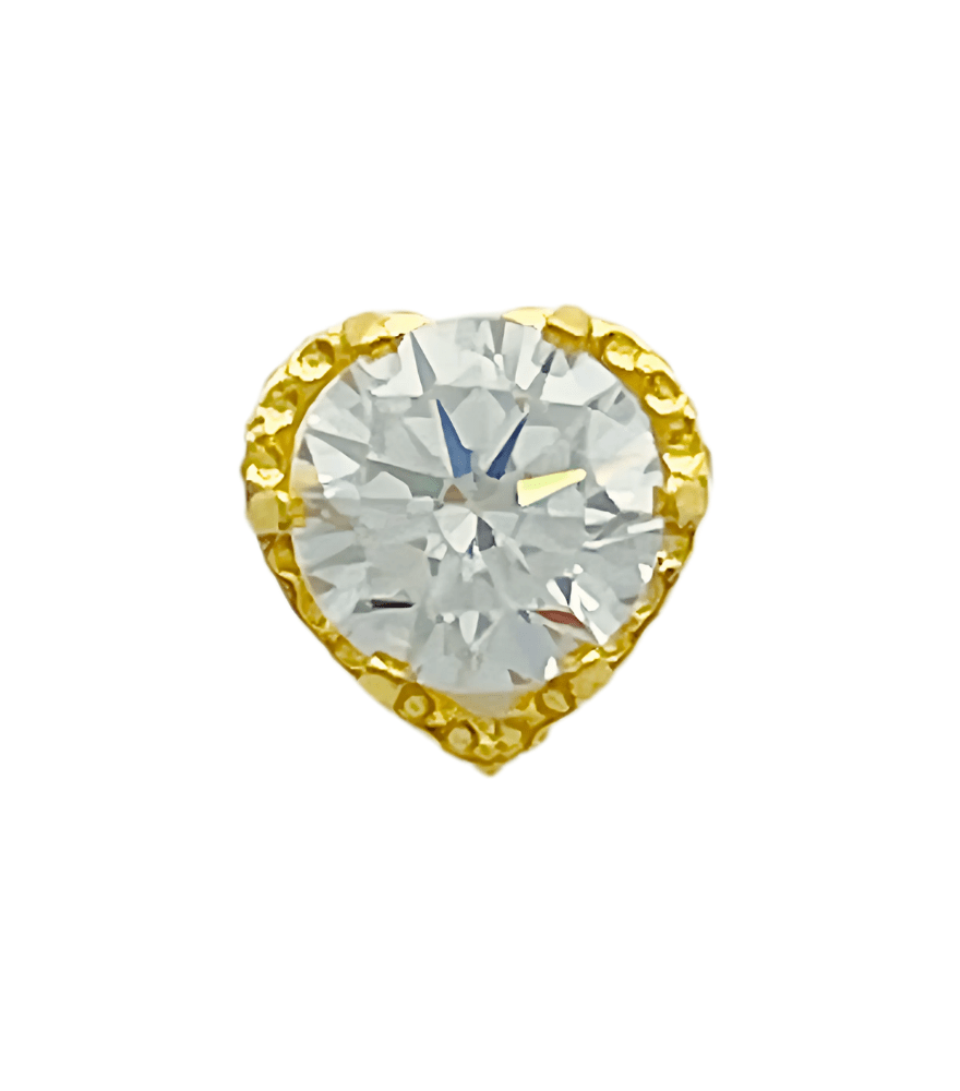 Hazel Heart Single Stud in 18K Gold