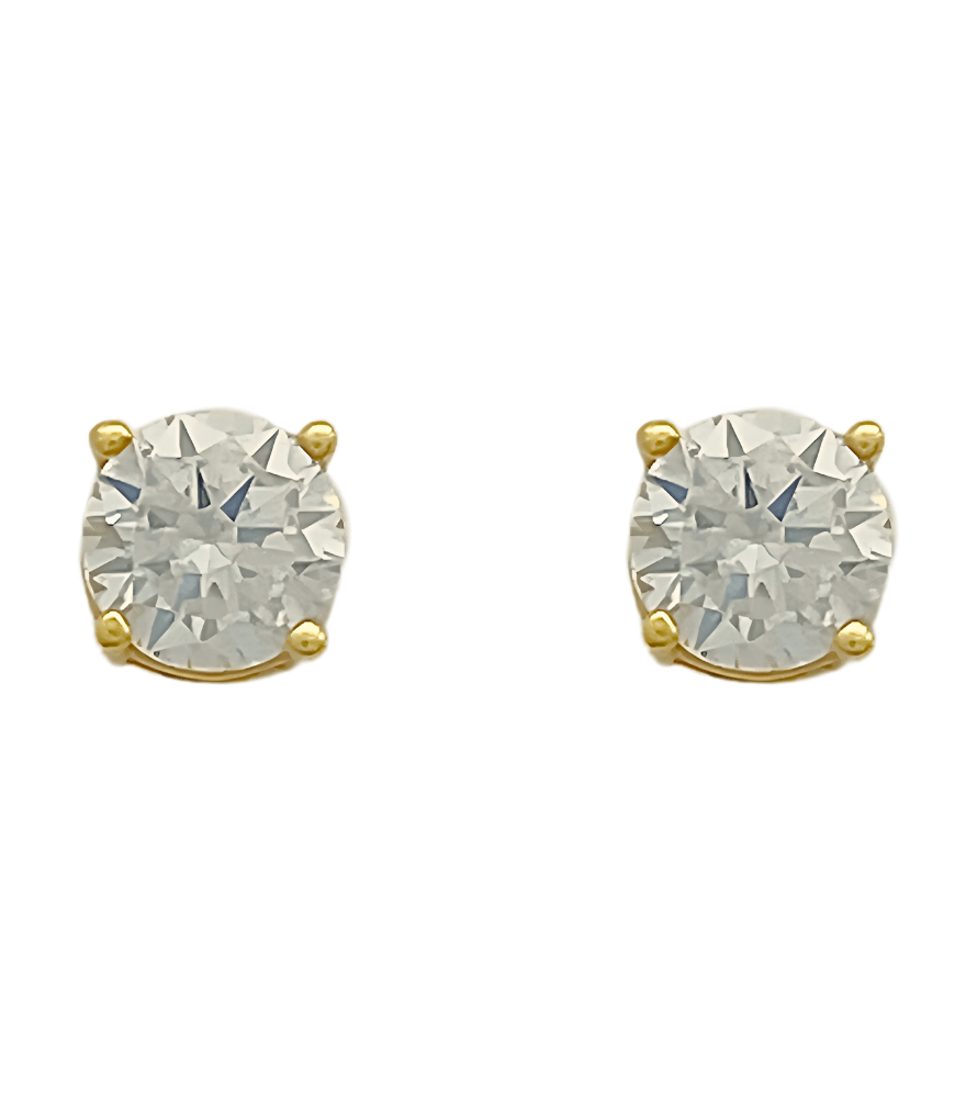 Maria Solitaire Stud Earrings in 18kt Gold