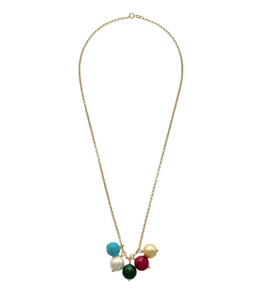 Gold Multi Drop Pendant Necklace