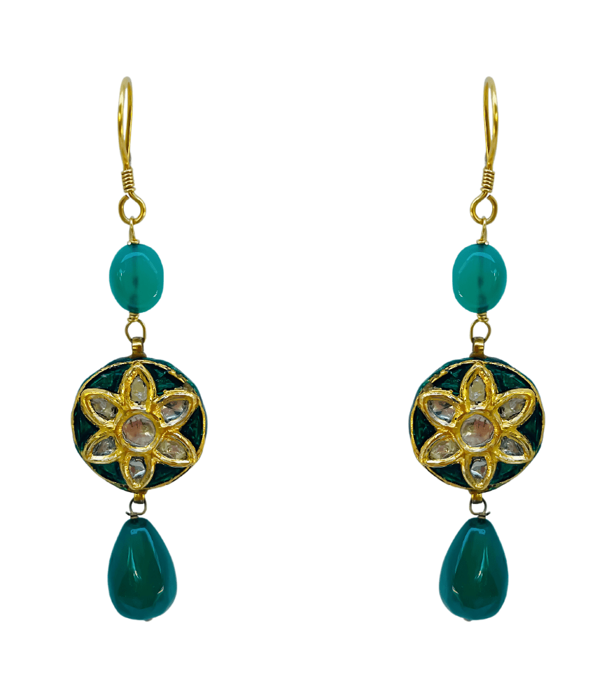 Nikita Uncut Polki Earrings in Gold